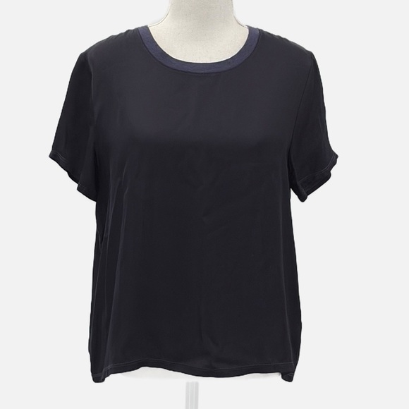 Nation LTD Short Sleeve Crew Neck Viscose Top in Deep Blue - Size Medium - Picture 1 of 6
